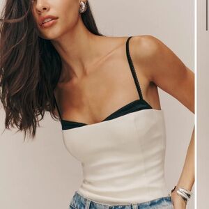 Reformation Melanie Women's Cream and Black Top